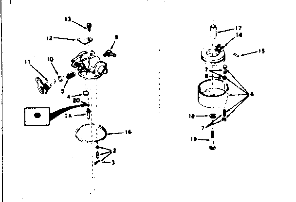 Carburetor Diagram and Parts List for 143204062  Craftsman Engine