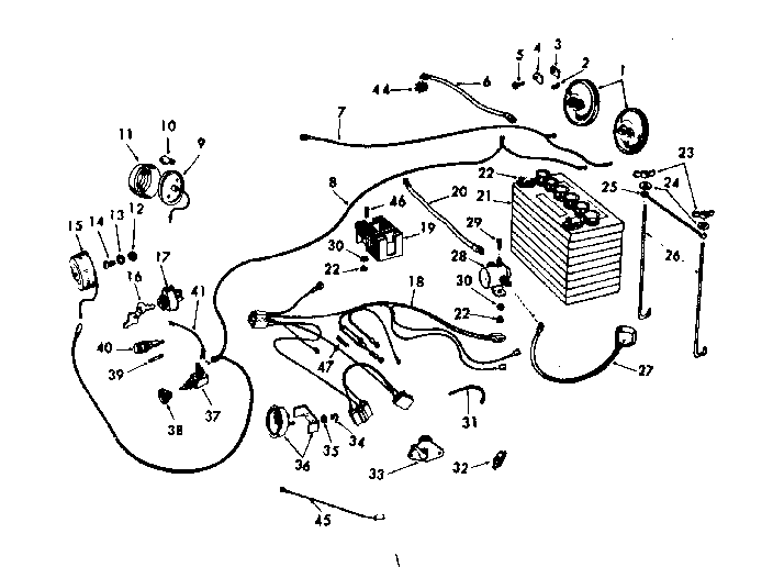 Electrical Diagram and Parts List for 91725874  Craftsman Lawn Tractor