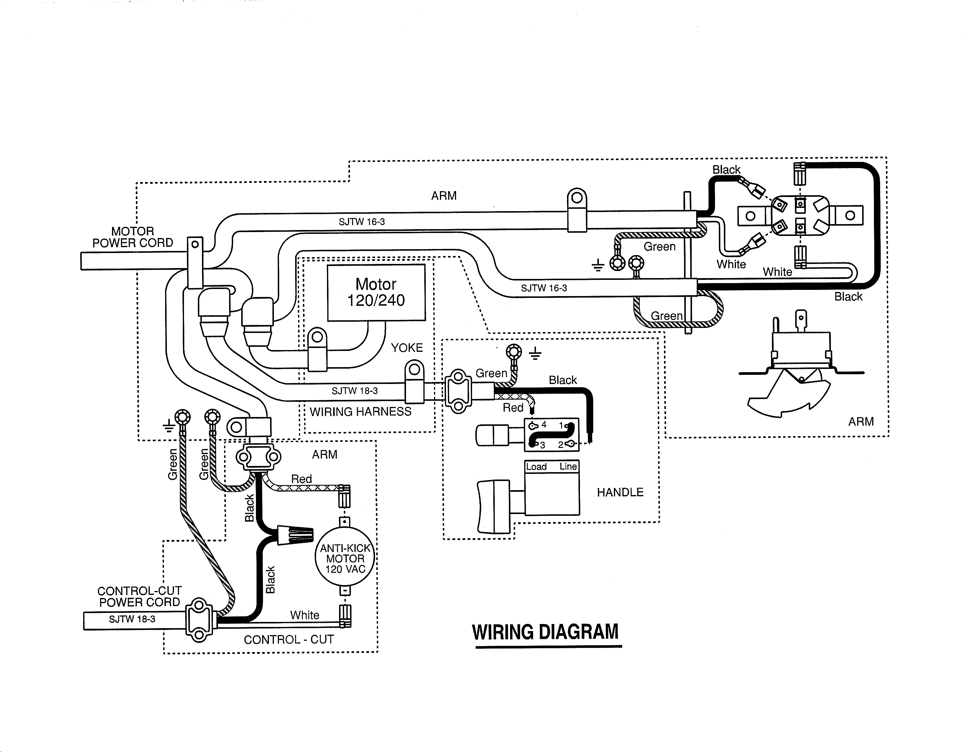 Wiring Diagram Diagram and Parts List for 9058  Craftsman Saw