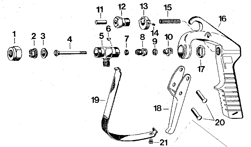 Trigger Main Stem Assembly Diagram and Parts List for 471447240  Craftsman Pressure Washer