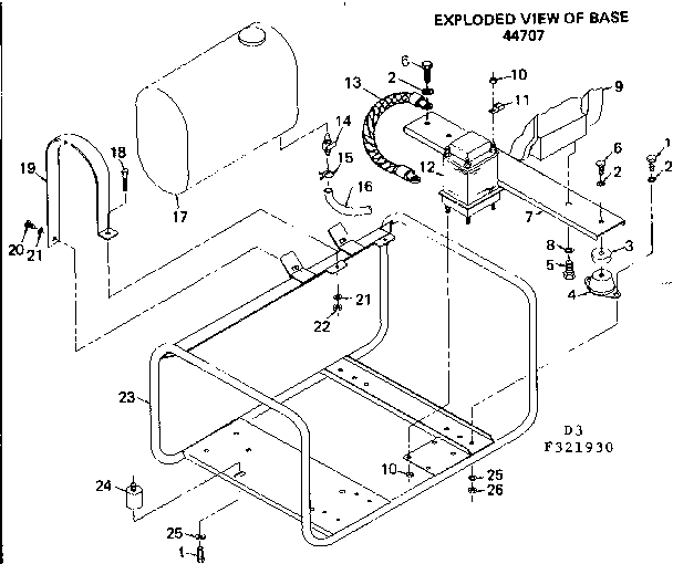 Base Diagram and Parts List for 580321930  Craftsman Engine