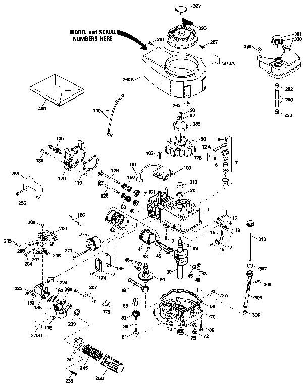 Replacement Parts Diagram and Parts List for 143434392  Craftsman Engine