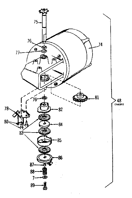 Motor Drive Assembly-model No. 139.67100 Diagram and Parts List for 13967100  Craftsman Garage Door Opener