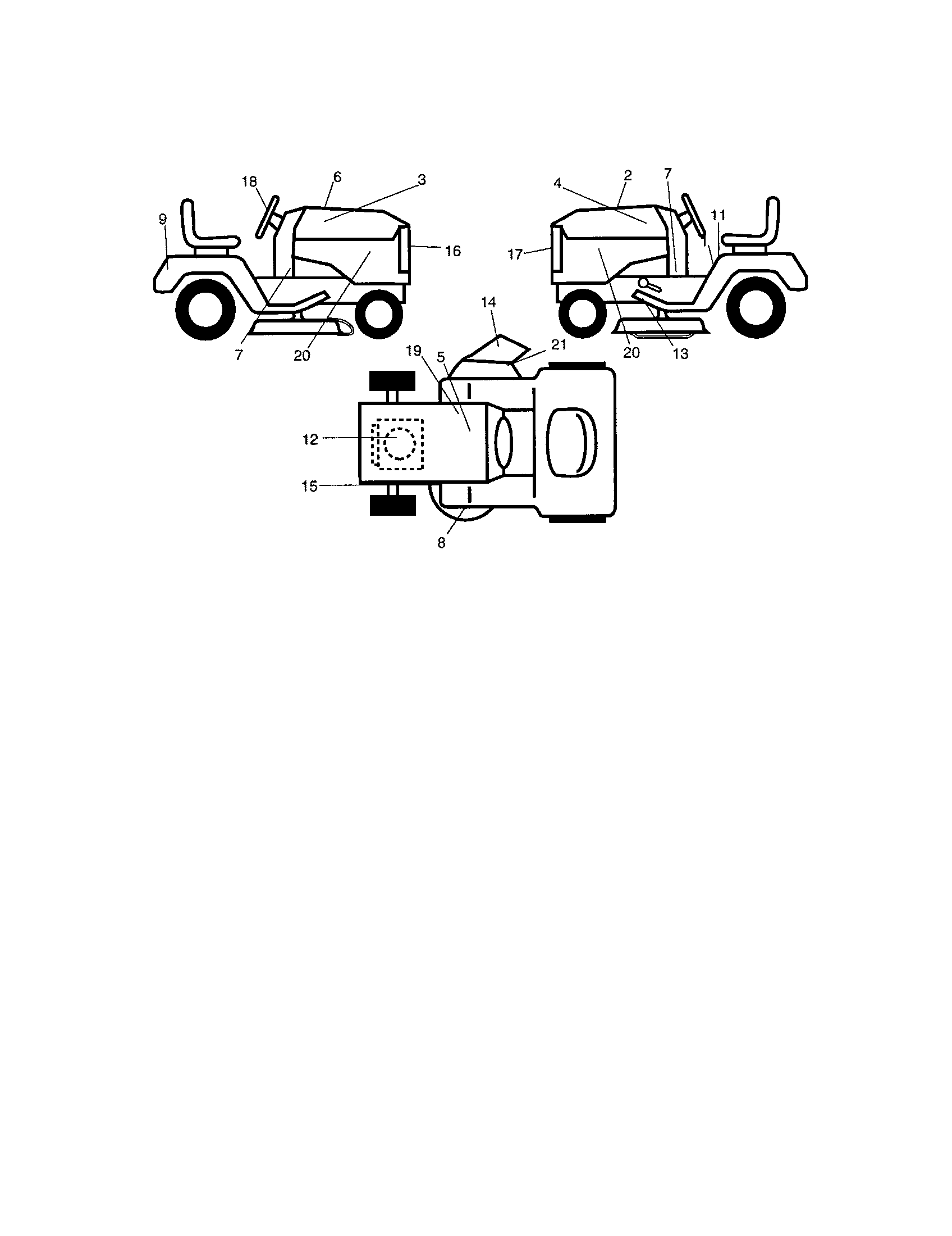 Decals Diagram and Parts List for 917273790  Craftsman Lawn Tractor