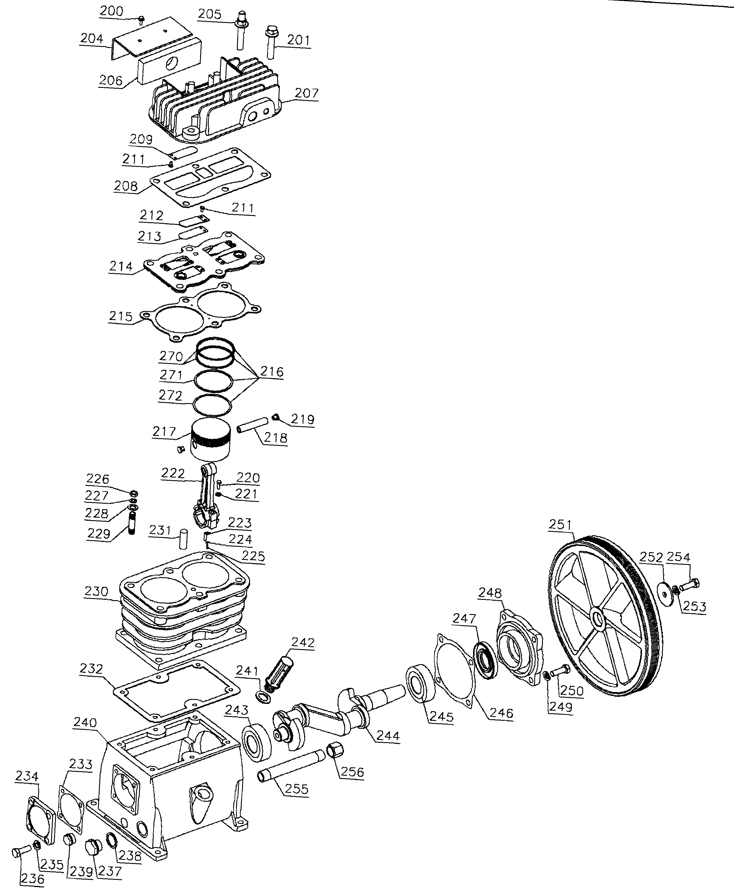 Pump Assy Diagram and Parts List for 919184193  Craftsman Compressor