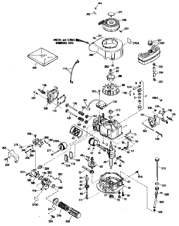 Replacement Parts Diagram and Parts List for 143424222  Craftsman Engine