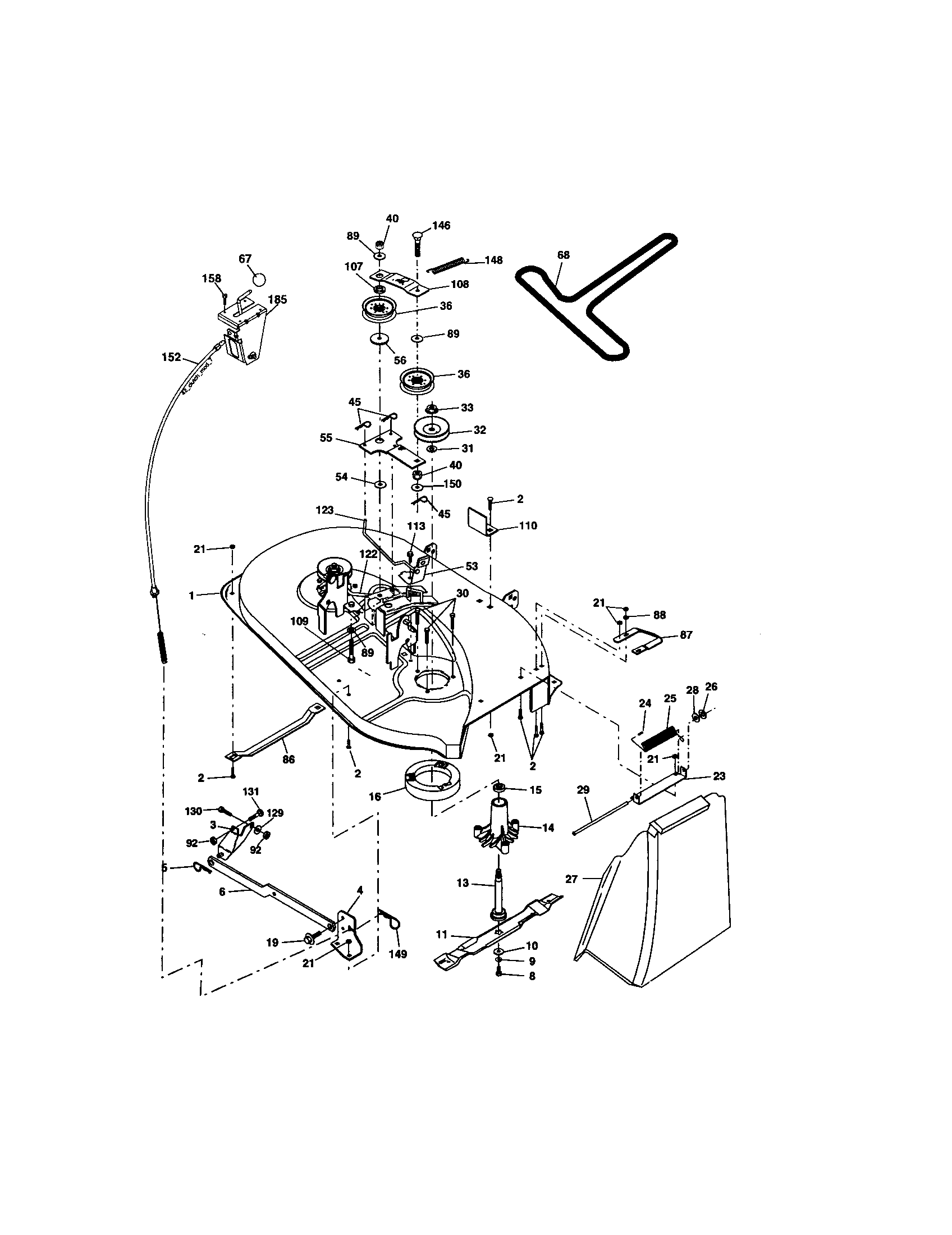 Mower Deck Diagram and Parts List for 917277251  Craftsman Lawn Tractor