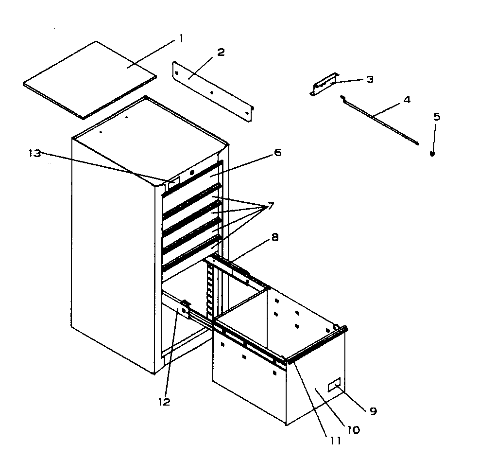 Cabinet Parts Diagram and Parts List for 706593930  Craftsman Tool Stand & Cart