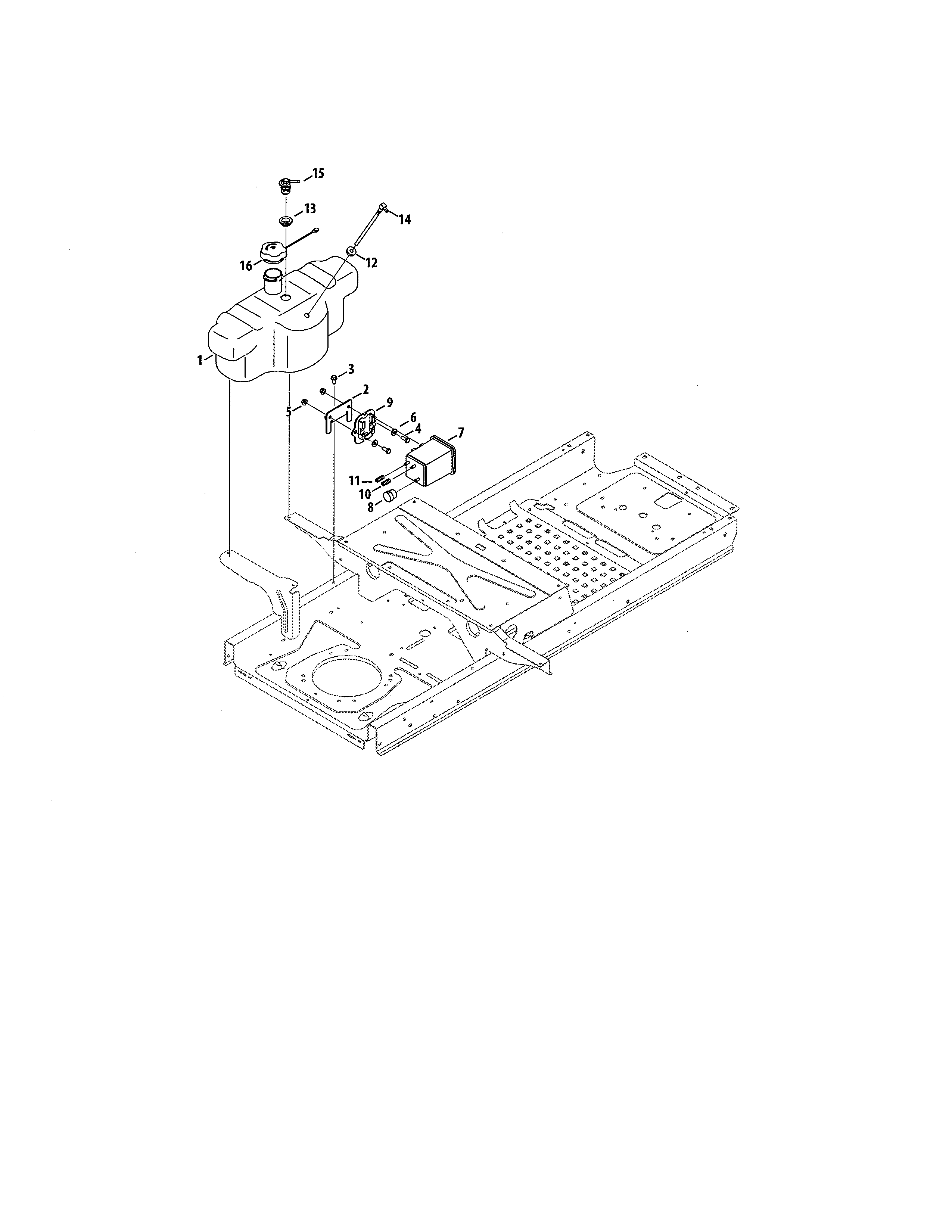 Fuel Tank Diagram and Parts List for 247204121  Craftsman Engine