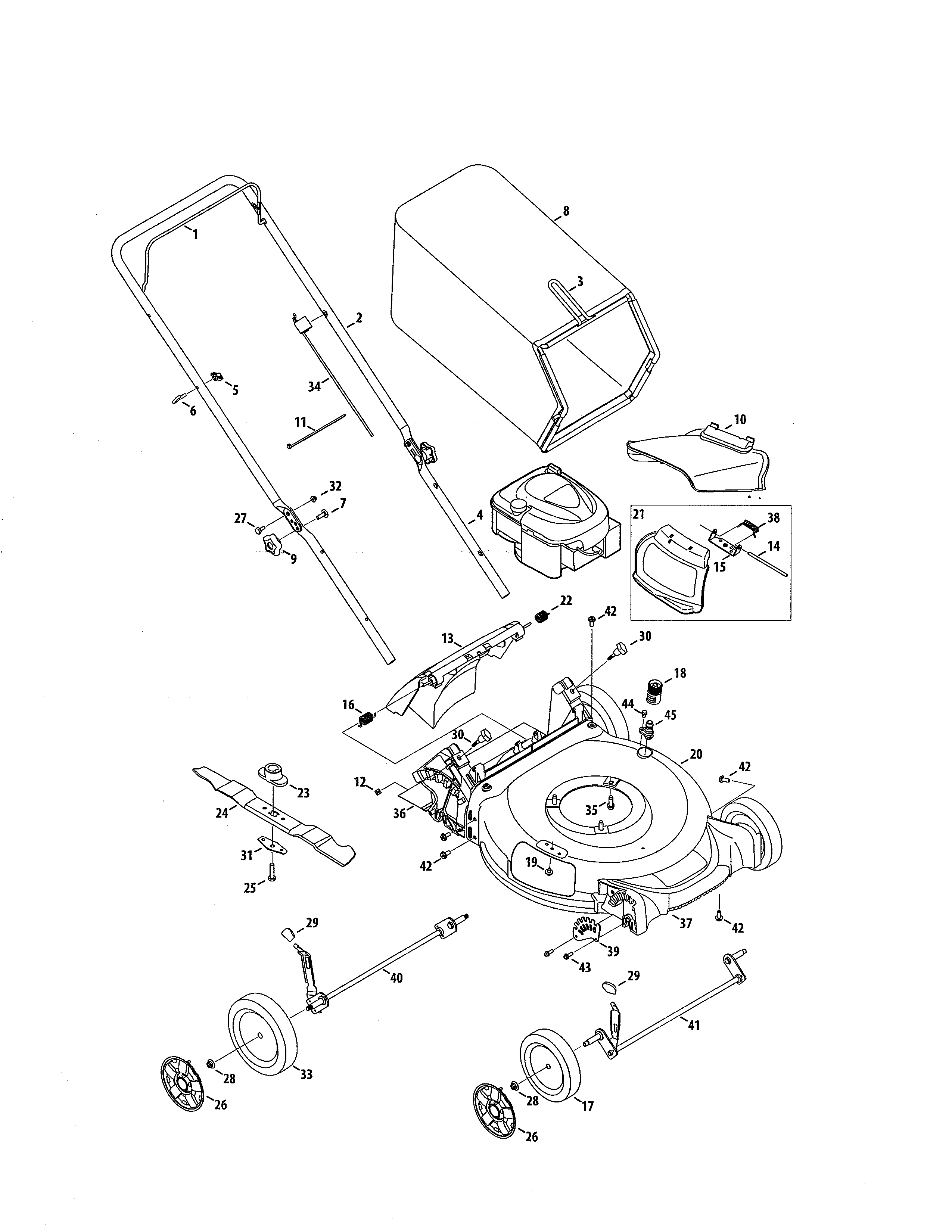 Lawn Mower Diagram and Parts List for 247380310  Craftsman Lawn Mower
