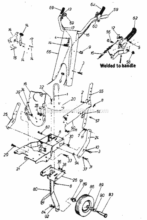 Page A Diagram and Parts List for 200298711  Craftsman Tiller