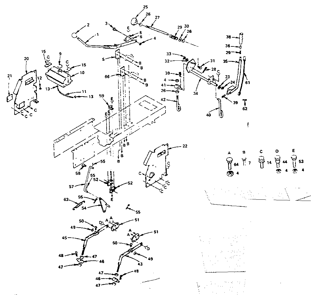Lift Adjustment Diagram and Parts List for 917255741  Craftsman Lawn Tractor