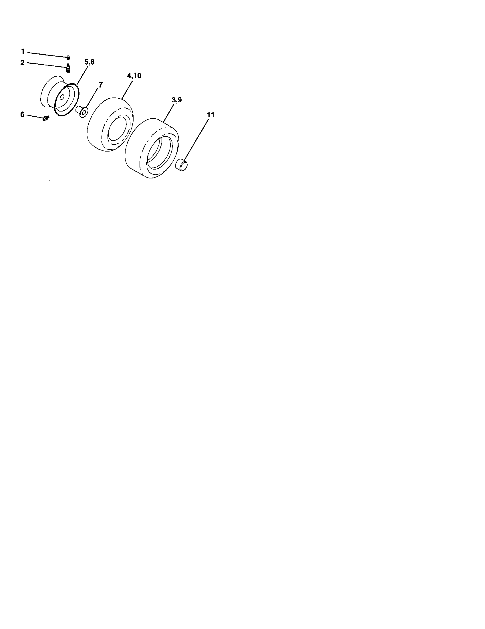 Wheels And Tires Diagram and Parts List for 917276780  Craftsman Lawn Tractor
