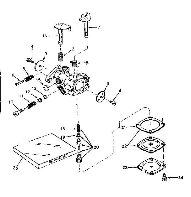 Carburetor No. 631002 Diagram and Parts List for 143161172  Craftsman Engine