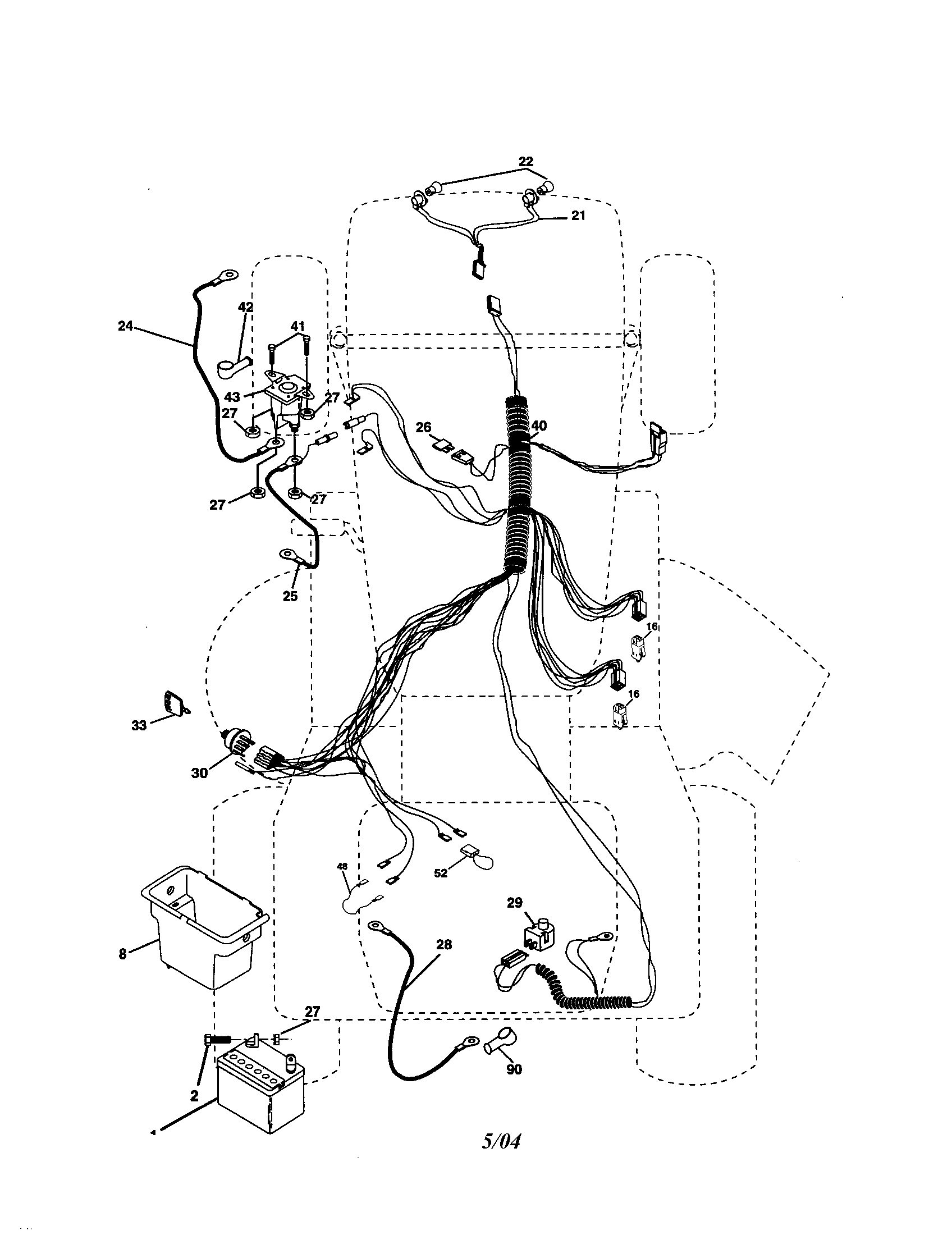 Electrical Diagram and Parts List for 917278011  Craftsman Lawn Tractor