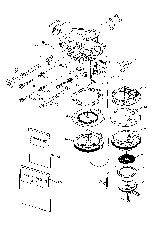 Carburetor #630922 Diagram and Parts List for 91761403  Craftsman Chainsaw