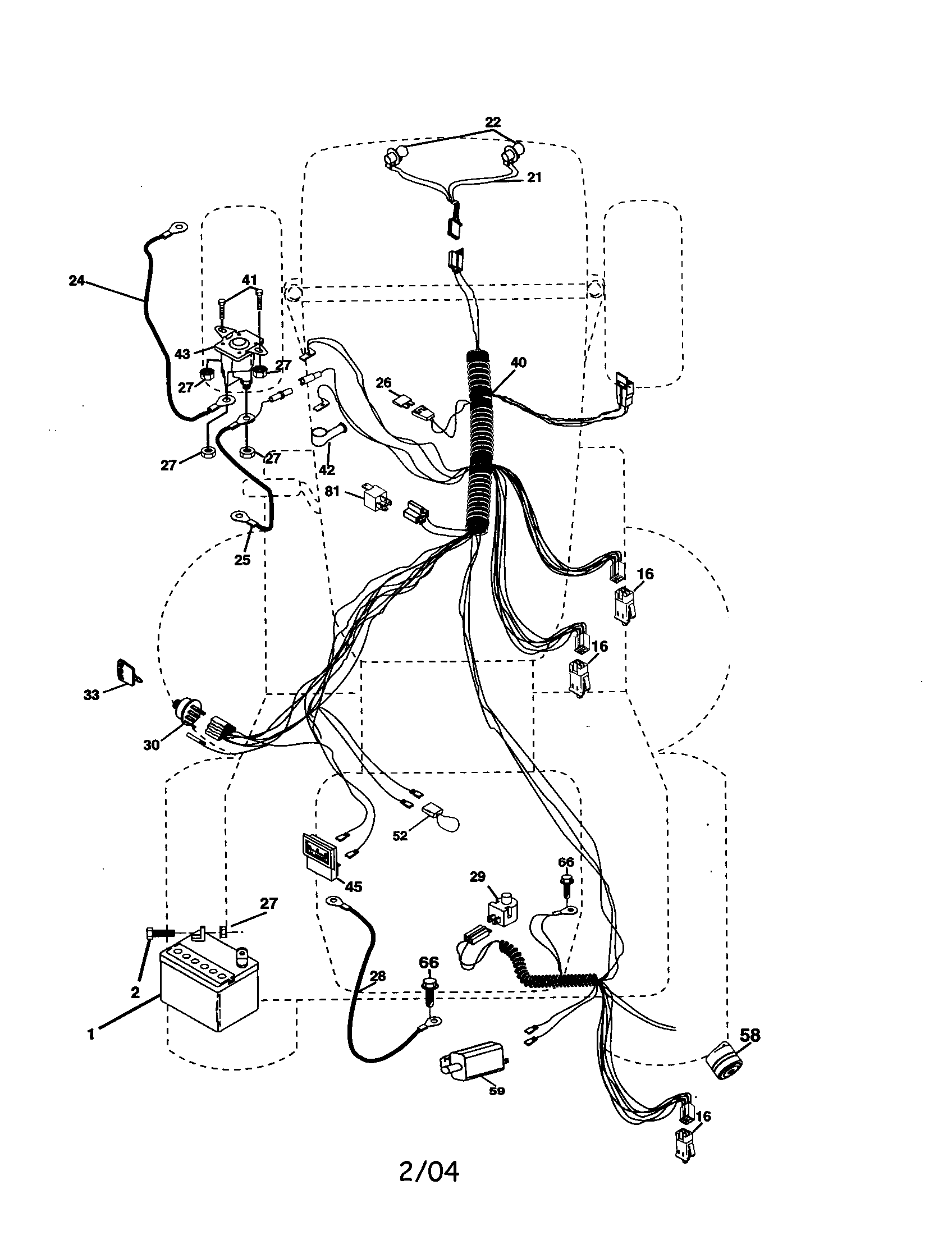 Electrical Diagram and Parts List for 917277103  Craftsman Lawn Tractor