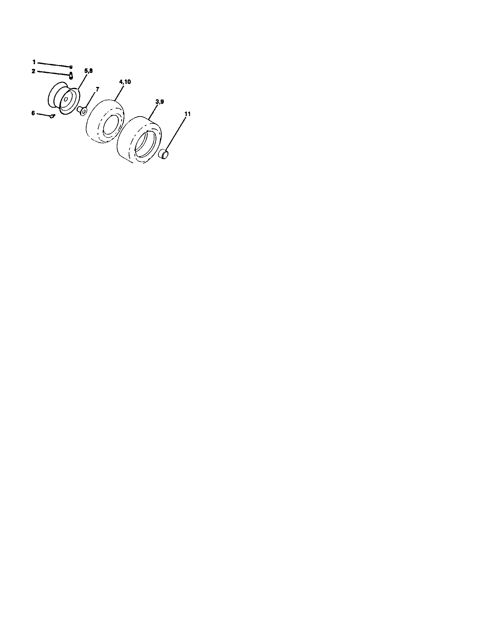 Wheels And Tires Diagram and Parts List for 917271860  Craftsman Lawn Tractor