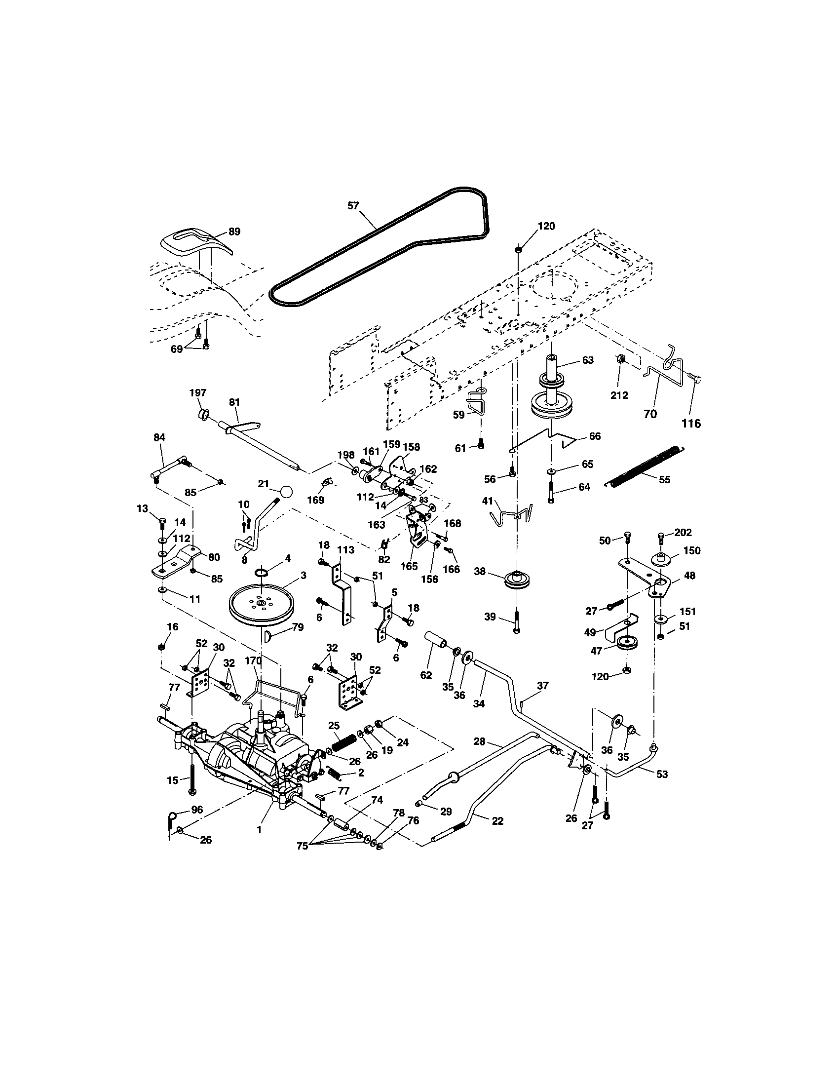 Ground Drive Diagram and Parts List for 917273397  Craftsman Lawn Tractor