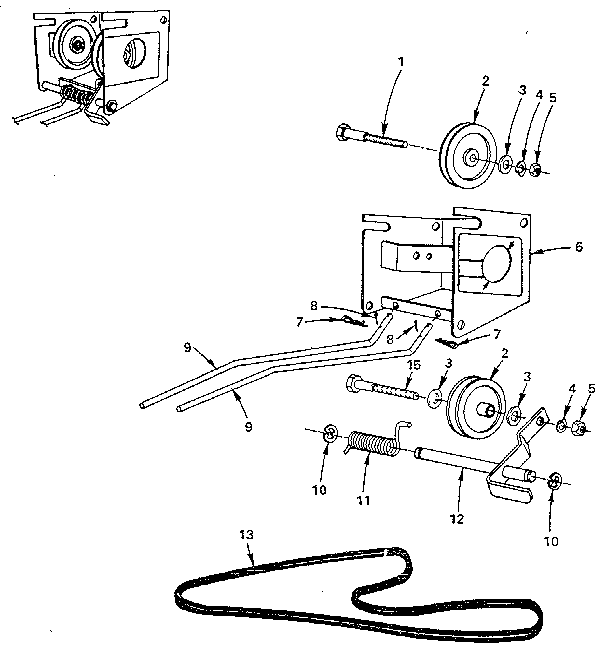 Idler Assembly Diagram and Parts List for 917253662  Craftsman Lawn Mower