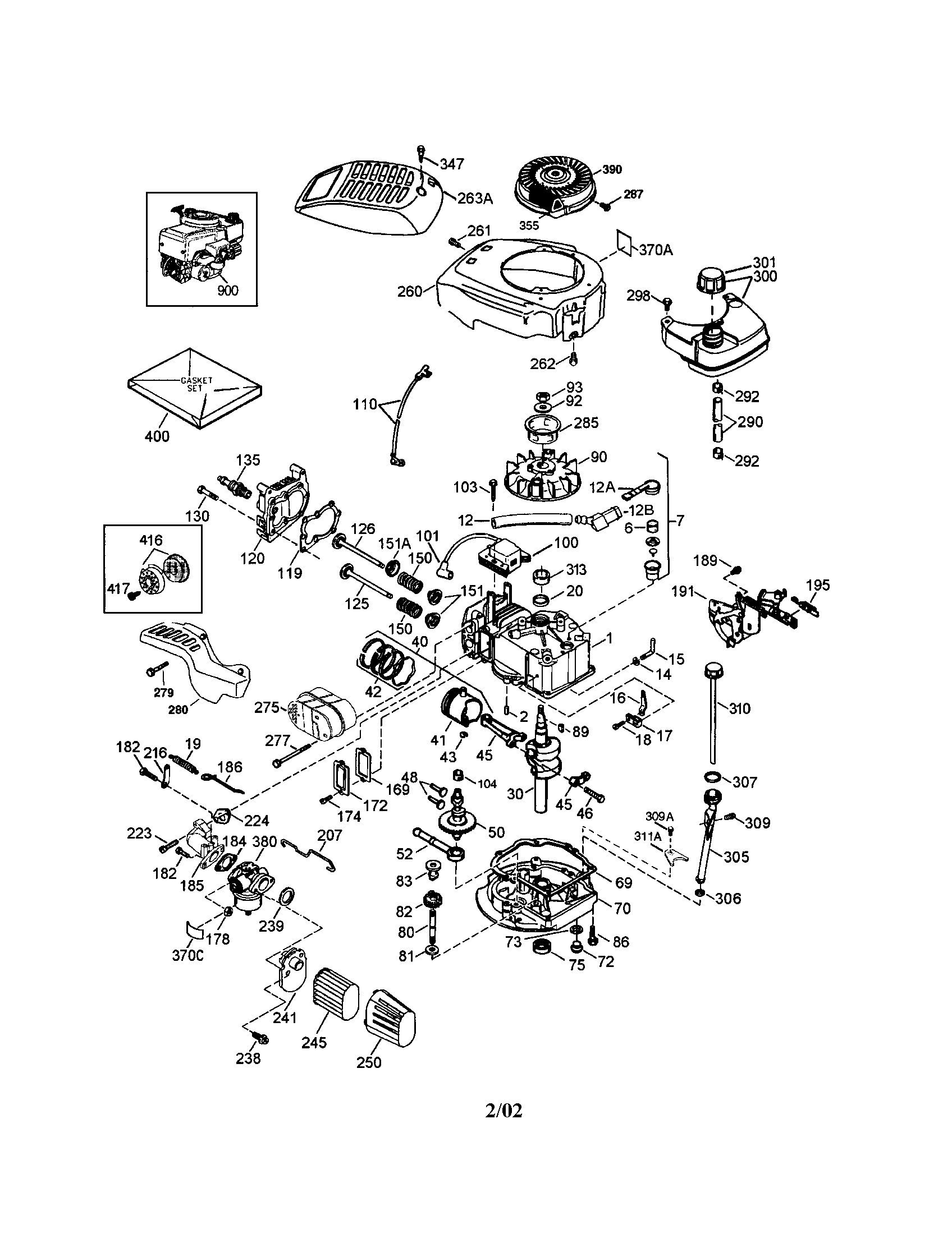 Cylinder/breather/camshaft Diagram and Parts List for 143026710  Craftsman Engine