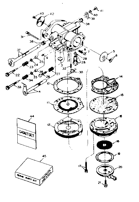 Carburetor Diagram and Parts List for 91760016  Craftsman Chainsaw