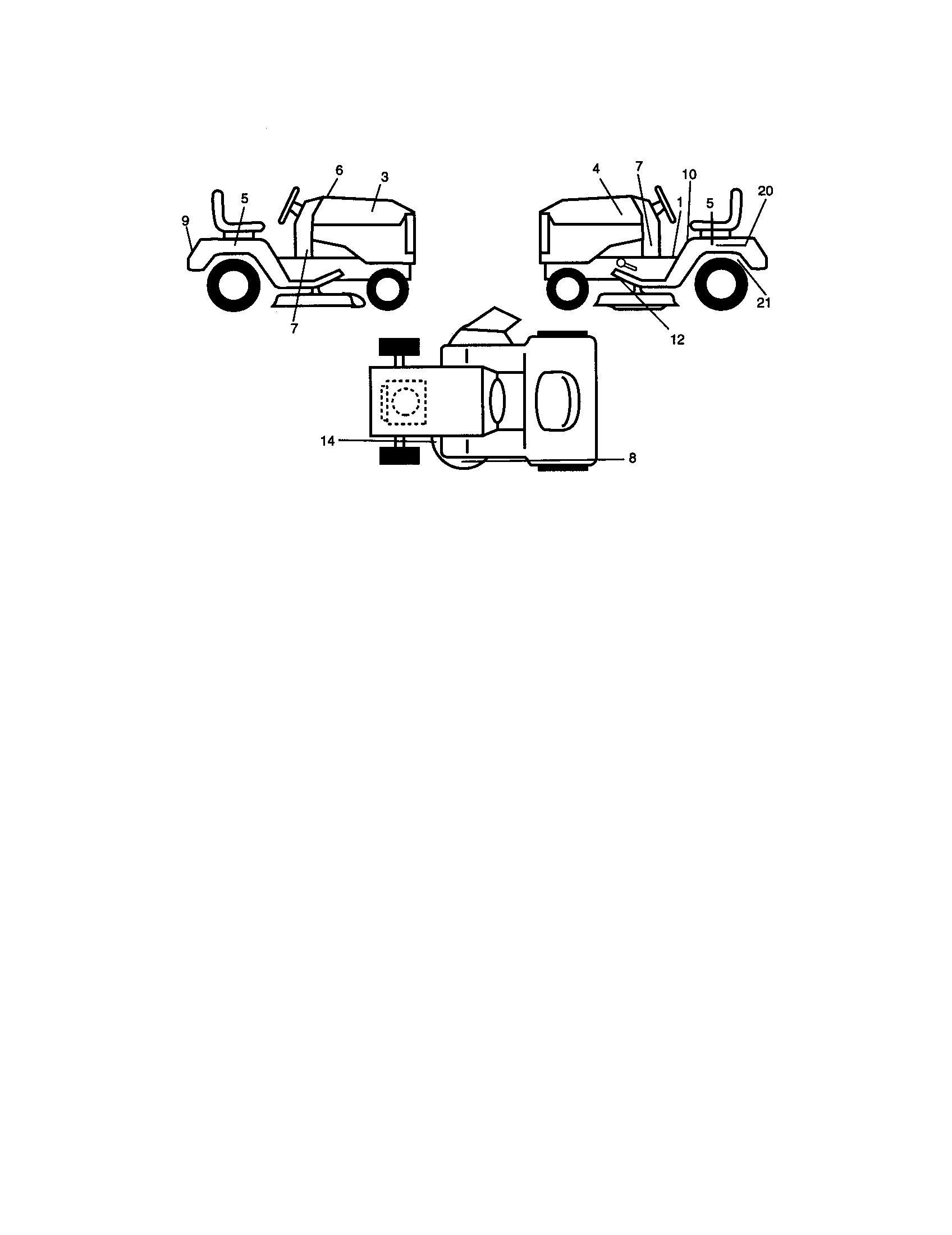 Decals Diagram and Parts List for 917271111  Craftsman Lawn Tractor