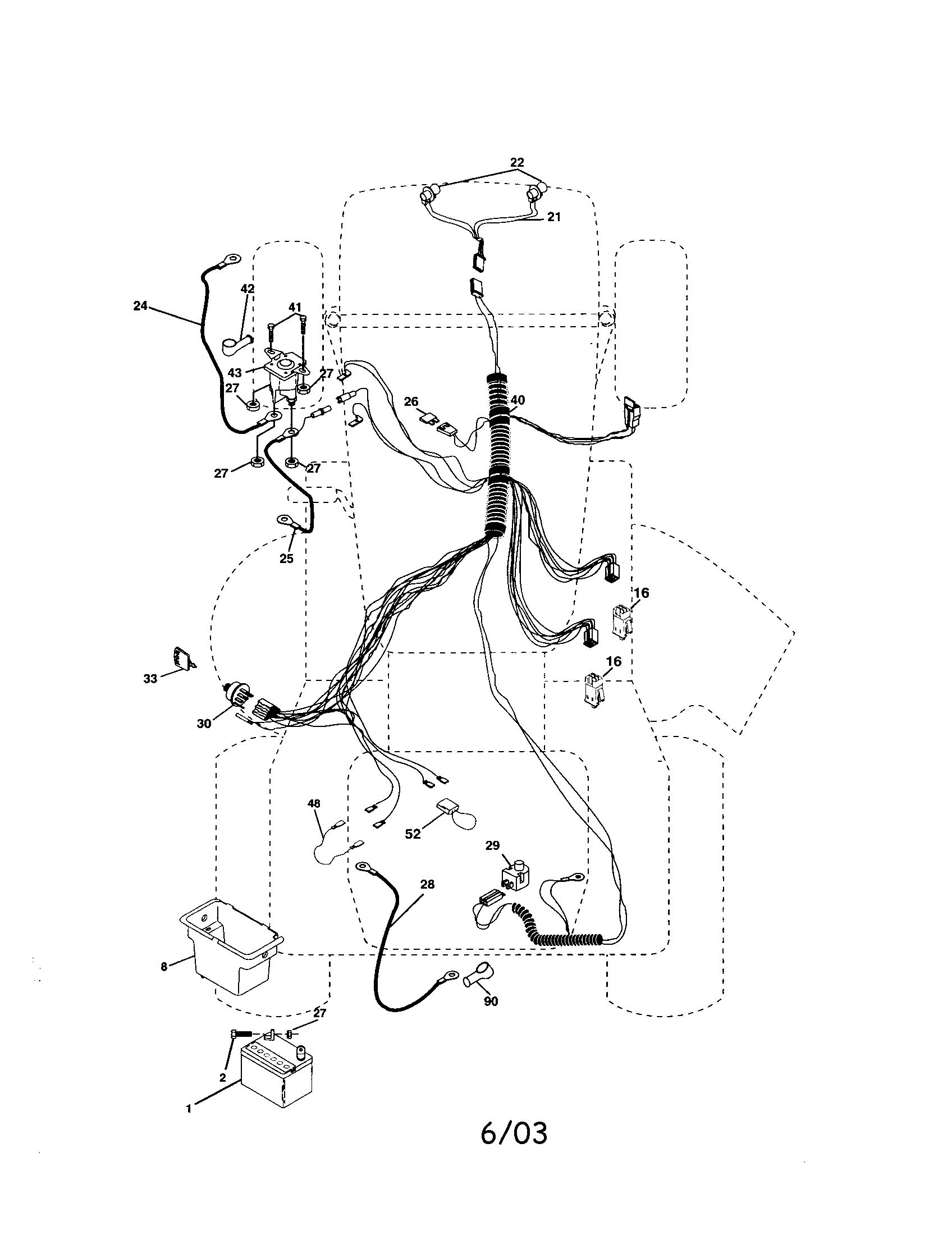 Electrical Diagram and Parts List for 917277160  Craftsman Lawn Tractor
