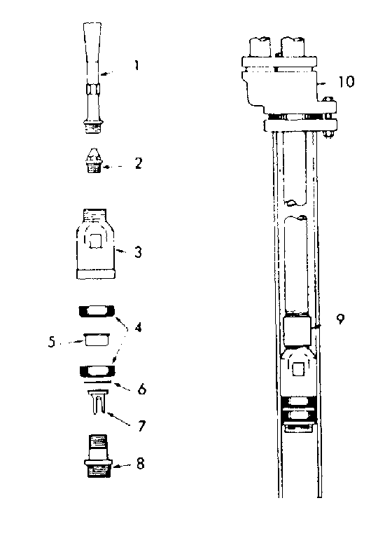 Single Pipe Jets Diagram and Parts List for 390251900  Craftsman Water Pump