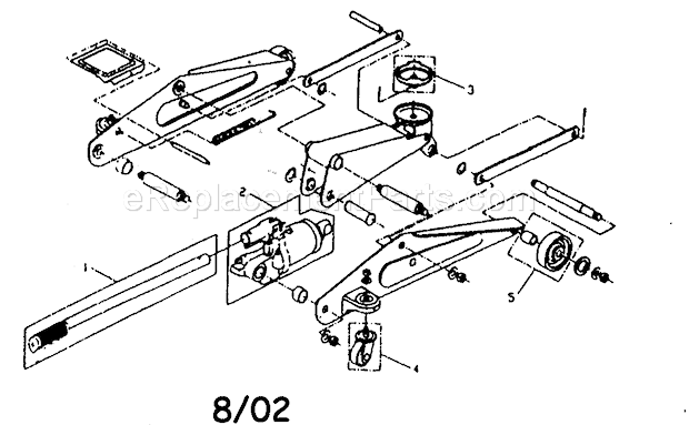 Jack Diagram and Parts List for 21450138  Craftsman Jack