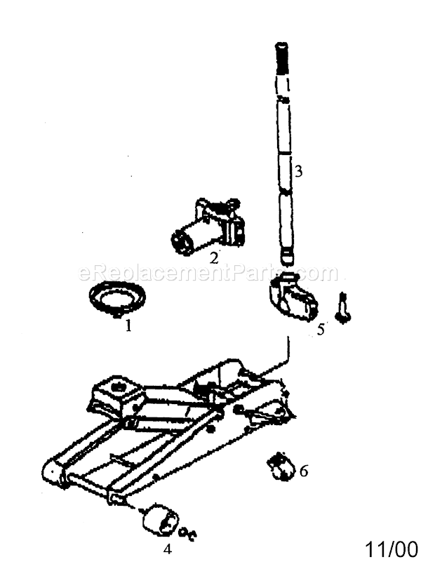 Jack Diagram and Parts List for 21450145  Craftsman Jack