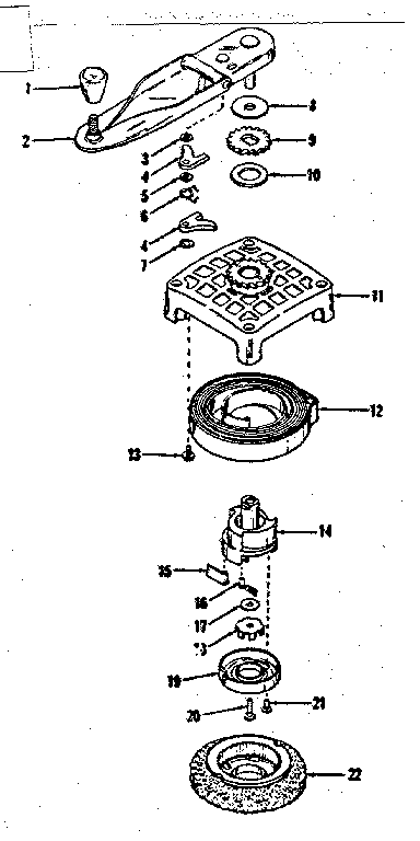 Self Starter Diagram and Parts List for 14352702  Craftsman Engine