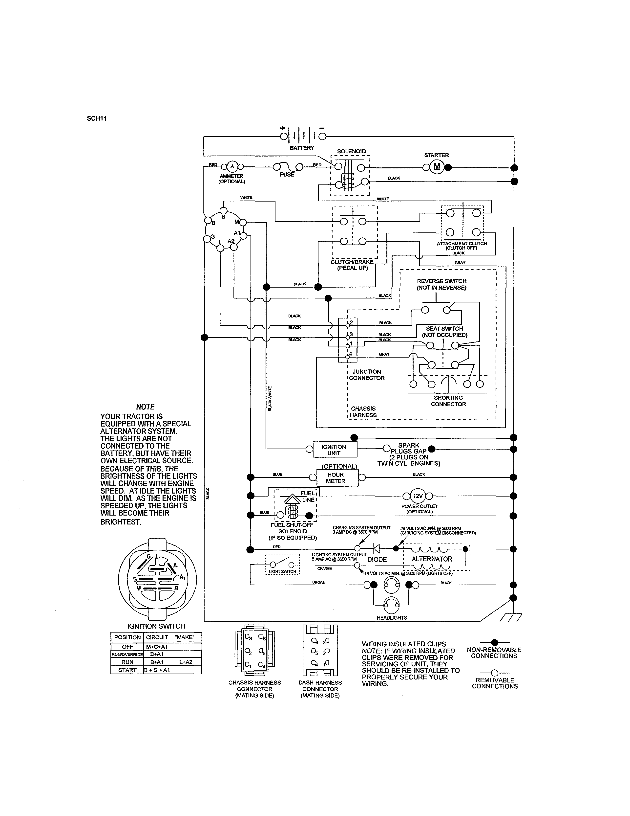 Schematic Diagram Diagram and Parts List for 917988210  Craftsman Lawn Tractor
