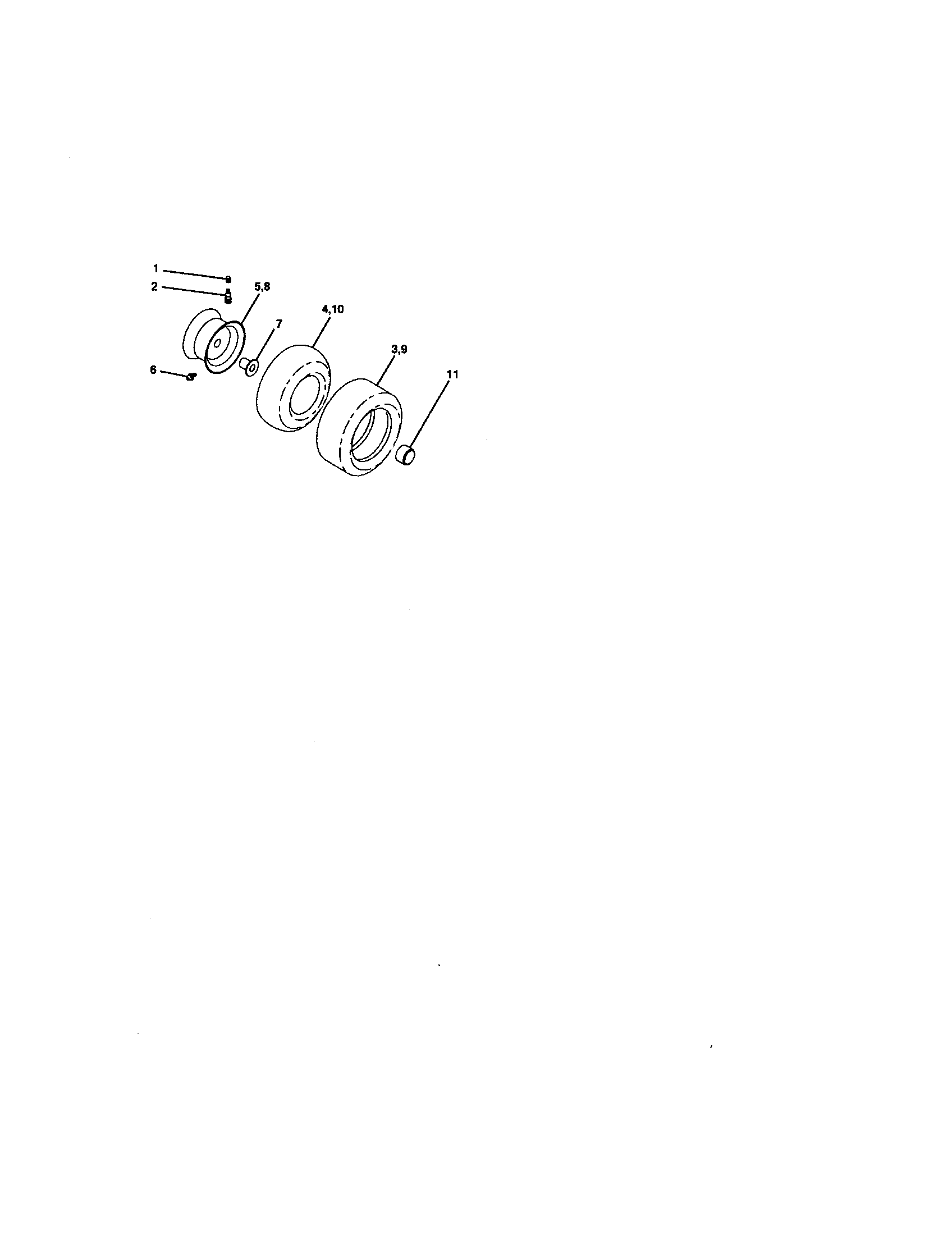 Wheels And Tires Diagram and Parts List for 917271731  Craftsman Lawn Tractor