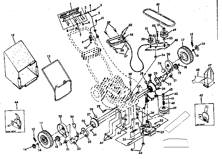 Axle Assembly Diagram and Parts List for 131974402  Craftsman Lawn Mower
