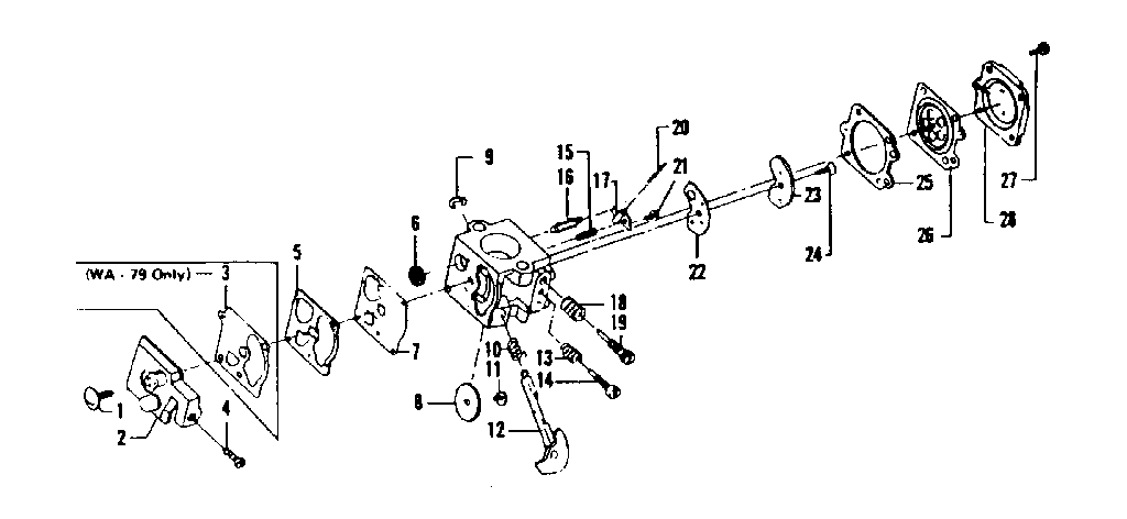 Throttle Assembly Diagram and Parts List for 234795420  Craftsman Trimmer