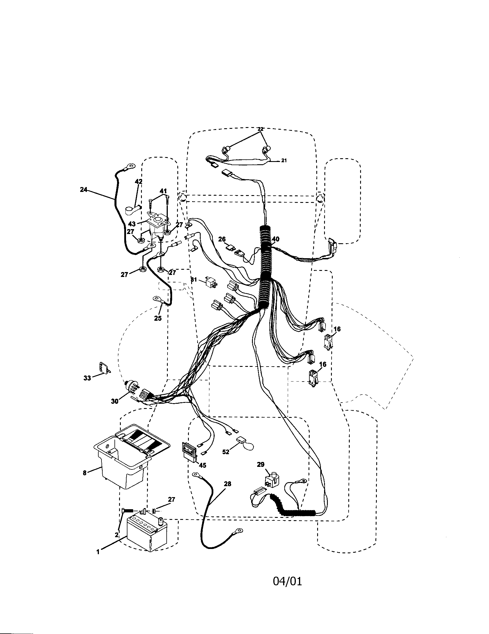 Electrical Diagram and Parts List for 917272066  Craftsman Lawn Tractor