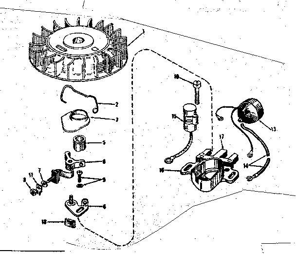 Magneto No. 610665 Diagram and Parts List for 143122202  Craftsman Engine