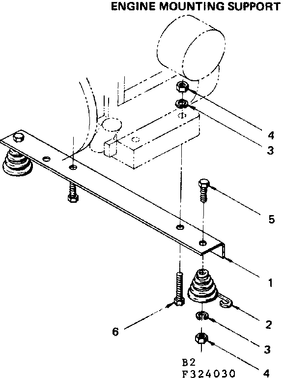 Engine Mounting Support Diagram and Parts List for 580324030  Craftsman Engine