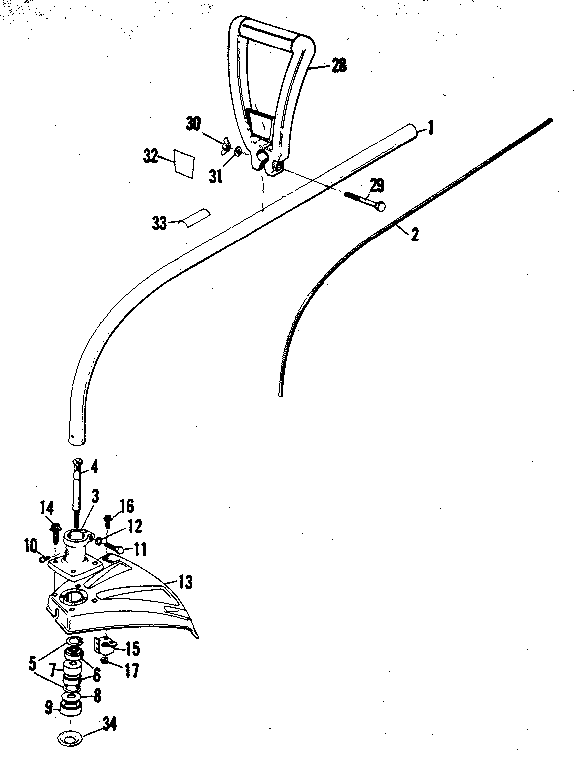 Drive Shaft And Cutter Heaf Diagram and Parts List for 234795510  Craftsman Trimmer