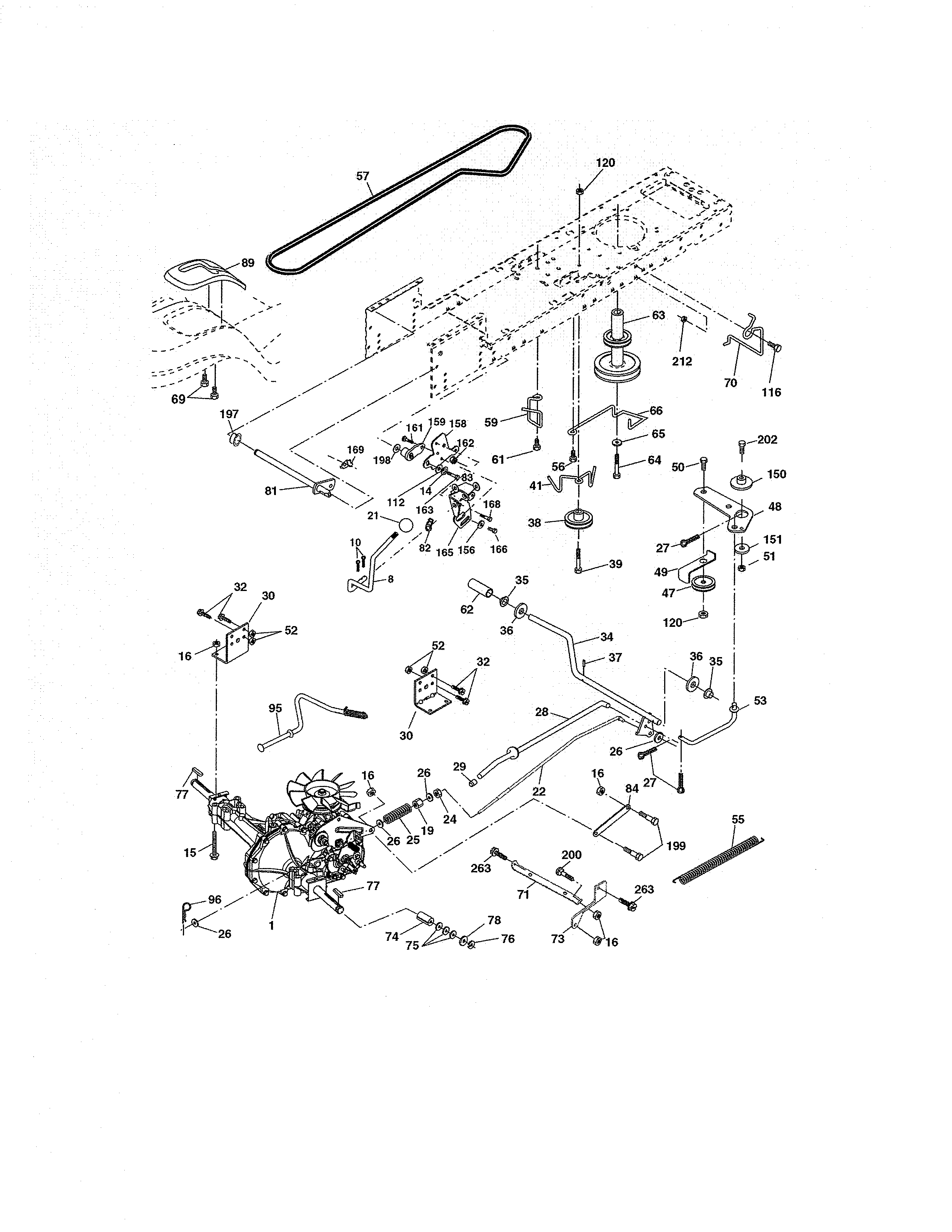 Ground Drive Diagram and Parts List for 917274822  Craftsman Lawn Tractor