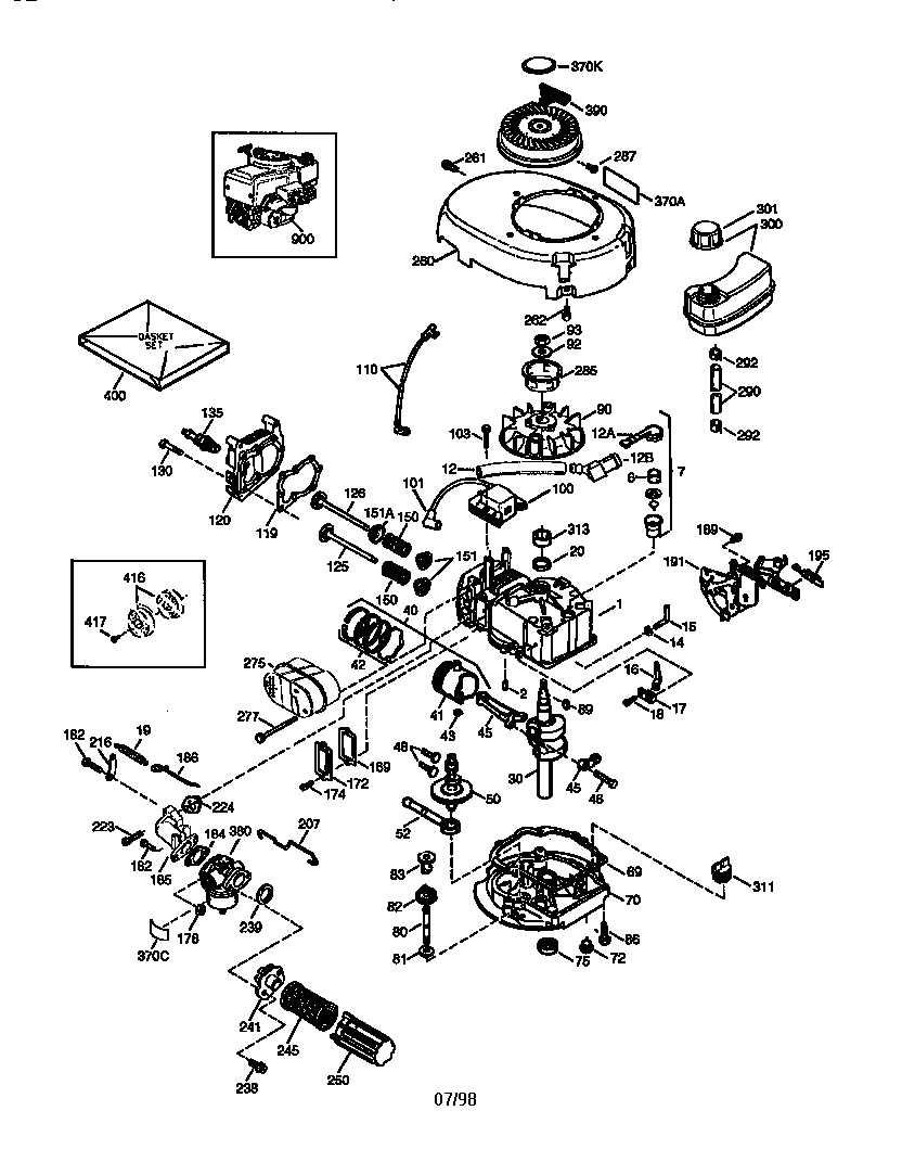Engine 143.984026 Diagram and Parts List for 143984026  Craftsman Engine