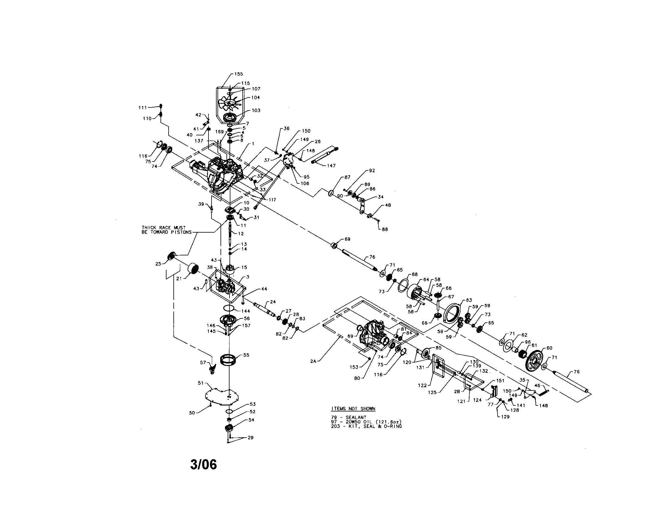Transaxle Diagram and Parts List for 917276920  Craftsman Lawn Tractor
