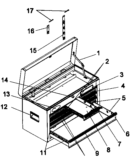 Tool Chest Diagram and Parts List for 706596472  Craftsman Tool Stand & Cart