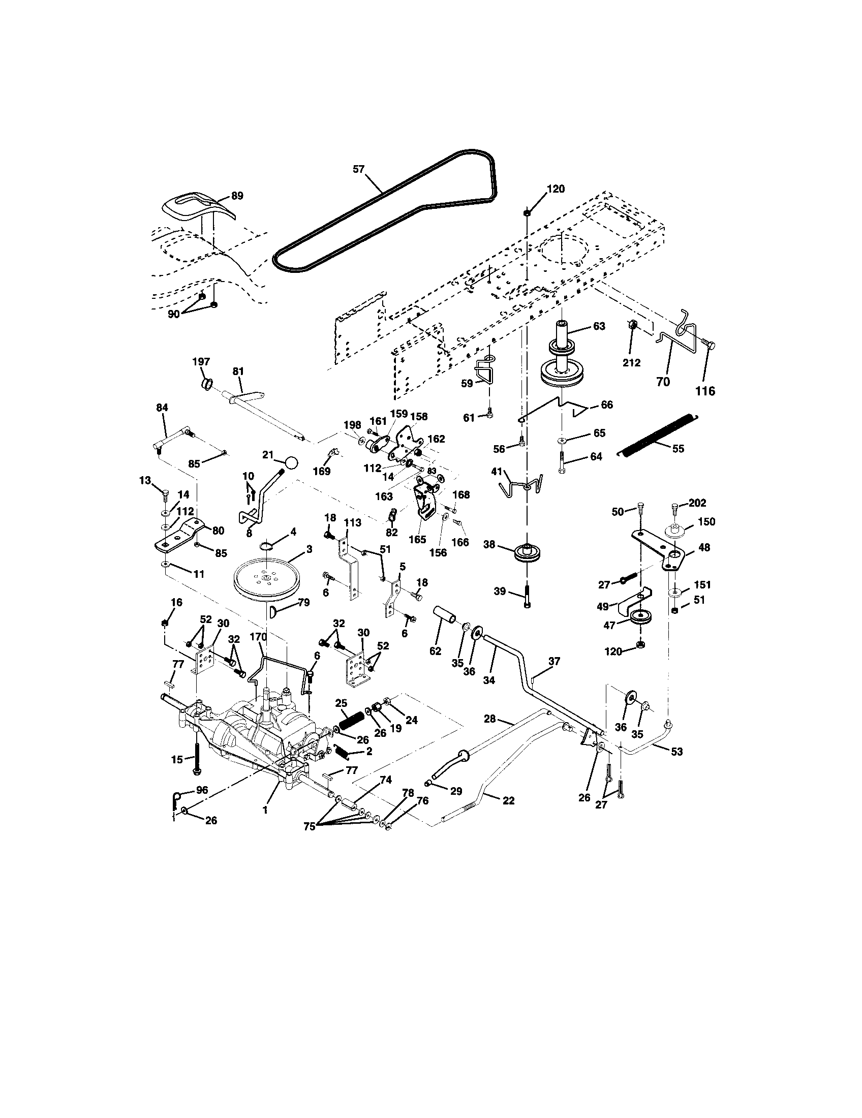 Ground Drive Diagram and Parts List for 917273830  Craftsman Lawn Tractor