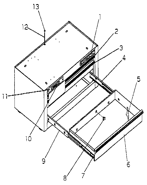 3 Drawer Intermediate Chest Diagram and Parts List for 706652640  Craftsman Tool Stand & Cart