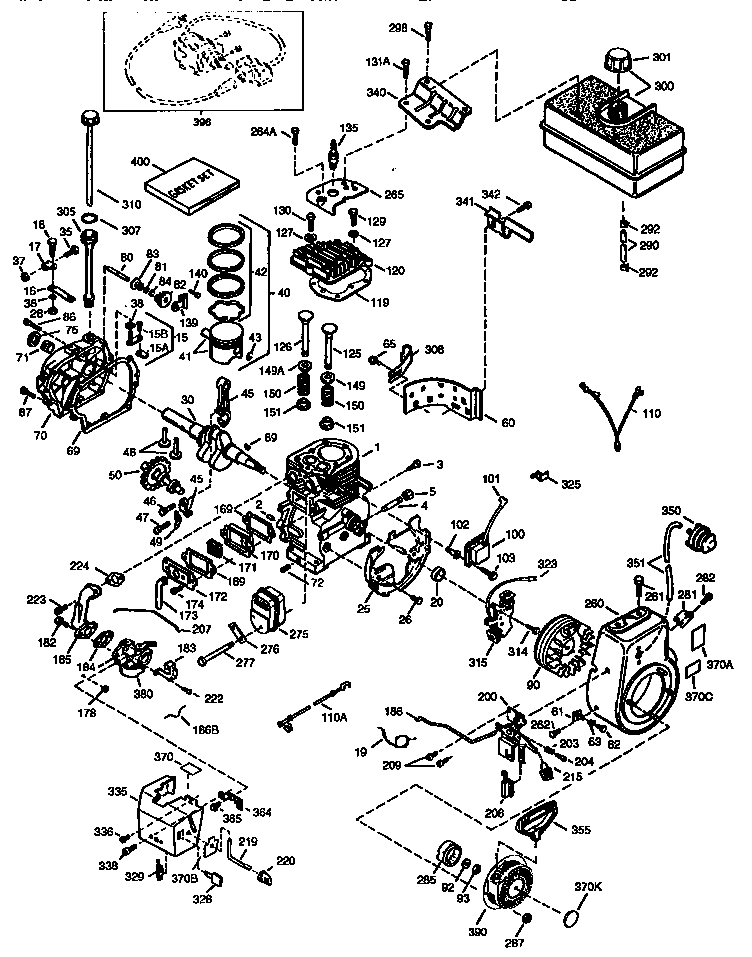 Engine (71,143) 143.978001 Diagram and Parts List for 143978001  Craftsman Engine