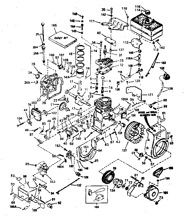 Engine Diagram and Parts List for 143764042  Craftsman Engine