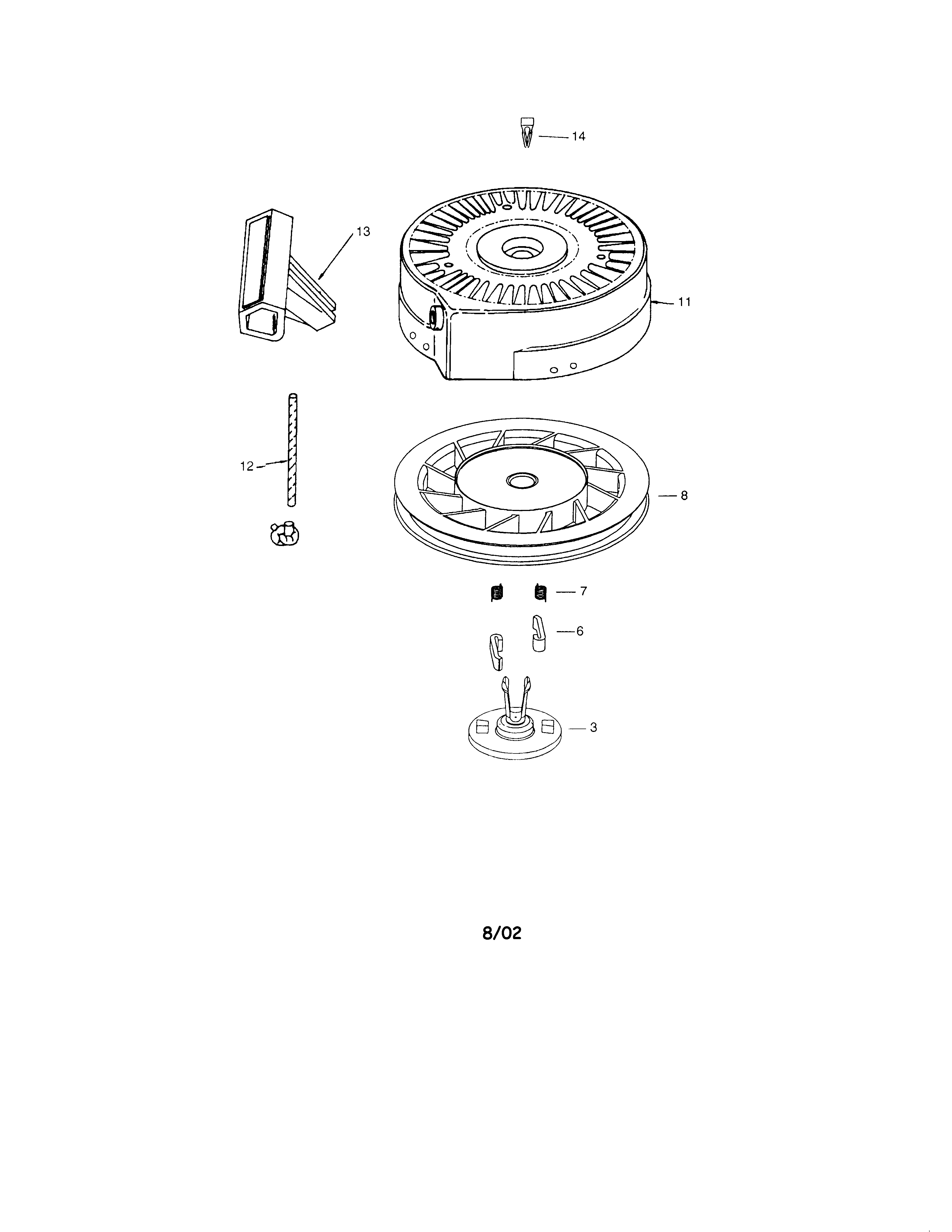 Starter Components (143.023800) Diagram and Parts List for 143023800  Craftsman Engine