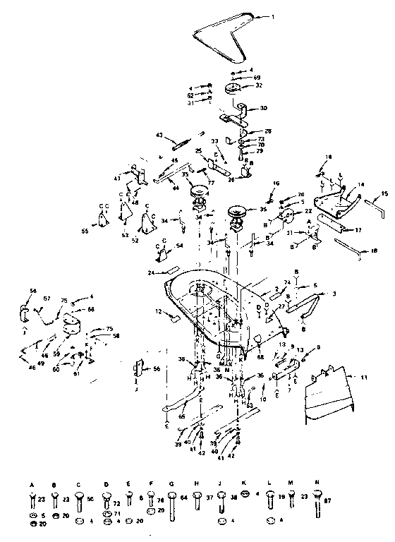 38" Mower Diagram and Parts List for 917255733  Craftsman Lawn Tractor